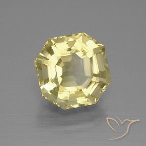 Quarzo Giallo Laguna chiaro naturale da 5.37 ct, Ottagonale / Taglio smeraldo, VVS