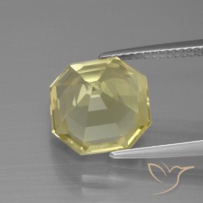 Quarzo Giallo Laguna chiaro naturale da 5.37 ct, Ottagonale / Taglio smeraldo, VVS