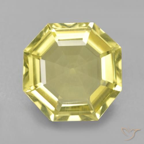 Quarzo Giallo medio-chiaro naturale da 5.01 ct, Ottagonale / Taglio smeraldo, VS