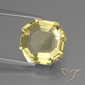 Quarzo Giallo chiaro naturale da 5.56 ct, Ottagonale / Taglio smeraldo, VS