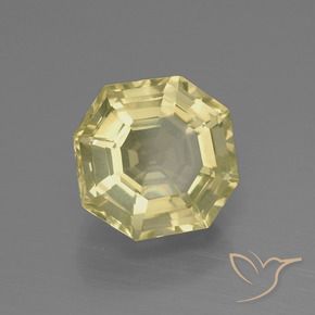 Quarzo Giallo pallido naturale da 5.28 ct, Ottagonale / Taglio smeraldo, VVS-VS