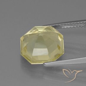 Quarzo Giallo pallido naturale da 5.28 ct, Ottagonale / Taglio smeraldo, VVS-VS