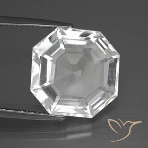 Quarzo Bianco trasparente naturale da 12.10 ct, Ottagonale / Taglio smeraldo, VVS