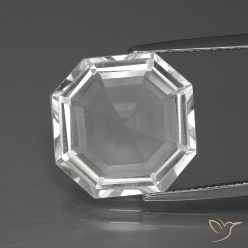 10.45ct Naturale Bianco trasparente Quarzo, Ottagonale / Taglio smeraldo, VVS, Photo A