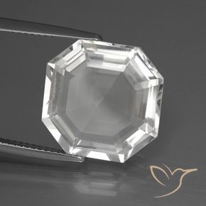 Quarzo Bianco trasparente naturale da 10.45 ct, Ottagonale / Taglio smeraldo, VVS