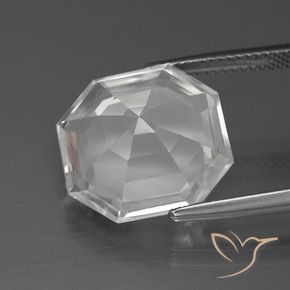 Quarzo Bianco trasparente naturale da 10.45 ct, Ottagonale / Taglio smeraldo, VVS