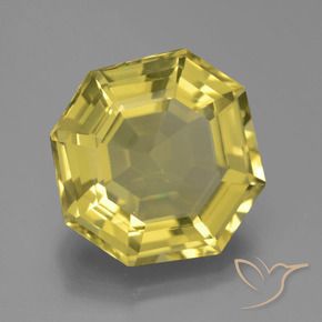 Quarzo Giallo medio naturale da 16.14 ct, Ottagonale / Taglio smeraldo, VVS-VS