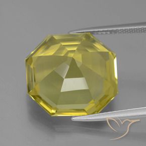 Quarzo Giallo medio naturale da 16.14 ct, Ottagonale / Taglio smeraldo, VVS-VS