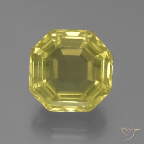 Quarzo Giallo pallido naturale da 14.91 ct, Ottagonale / Taglio smeraldo, VVS-VS