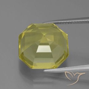 Quarzo Giallo pallido naturale da 14.91 ct, Ottagonale / Taglio smeraldo, VVS-VS