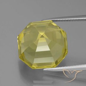 Quarzo Giallo medio naturale da 16.24 ct, Ottagonale / Taglio smeraldo, VS