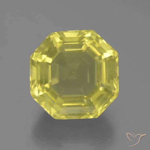 Quarzo Giallo chiaro naturale da 17.33 ct, Ottagonale / Taglio smeraldo, VVS-VS