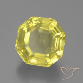 Quarzo Giallo chiaro naturale da 17.33 ct, Ottagonale / Taglio smeraldo, VVS-VS