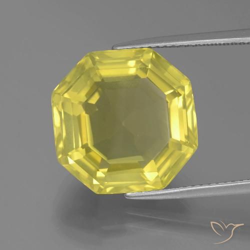 14.90ct Naturale Giallo medio-chiaro Quarzo, Ottagonale / Taglio smeraldo, VVS-VS, Photo A