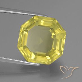 Quarzo Giallo medio-chiaro naturale da 14.90 ct, Ottagonale / Taglio smeraldo, VVS-VS