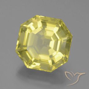 Quarzo Giallo medio-chiaro naturale da 16.31 ct, Ottagonale / Taglio smeraldo, VVS