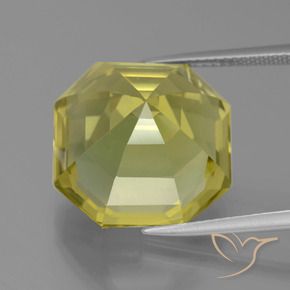 Quarzo Giallo medio-chiaro naturale da 19.27 ct, Ottagonale / Taglio smeraldo, VVS