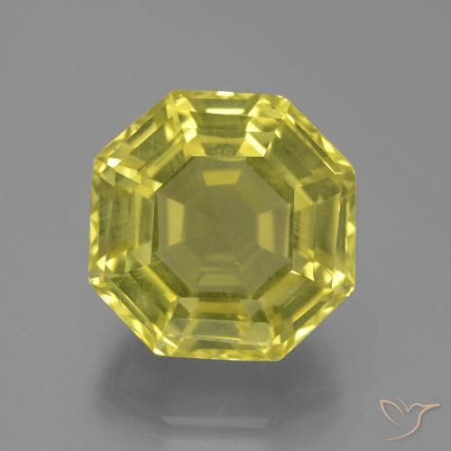Quarzo Giallo Ananas naturale da 15.85 ct, Taglio smeraldo, VVS