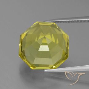 Quarzo Giallo Ananas naturale da 15.85 ct, Taglio smeraldo, VVS