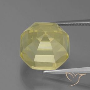 Quarzo Giallo chiaro naturale da 17.33 ct, Ottagonale / Taglio smeraldo, VS