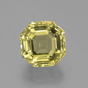 Quarzo naturale giallo da 7,70 ct, taglio smeraldo, VS
