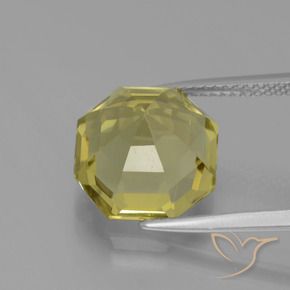 Quarzo Giallo pallido naturale da 6.58 ct, Ottagonale / Taglio smeraldo, VVS