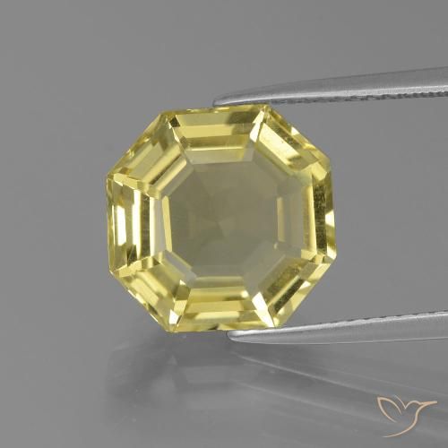 Quarzo Giallo chiaro naturale da 6.03 ct, Ottagonale / Taglio smeraldo, VS