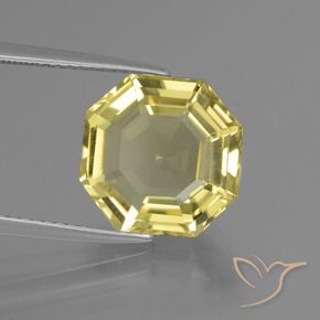 Quarzo Giallo chiaro naturale da 6.03 ct, Ottagonale / Taglio smeraldo, VS