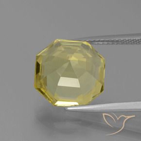 Quarzo Giallo chiaro naturale da 6.03 ct, Ottagonale / Taglio smeraldo, VS