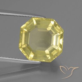 Quarzo Giallo chiaro naturale da 7.26 ct, Ottagonale / Taglio smeraldo, VS