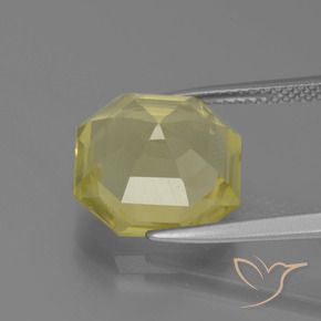 Quarzo Giallo chiaro naturale da 7.26 ct, Ottagonale / Taglio smeraldo, VS