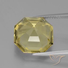 Quarzo Giallo medio-chiaro naturale da 9.24 ct, Ottagonale / Taglio smeraldo, VVS-VS