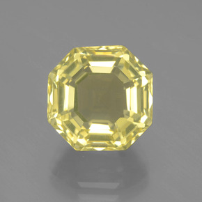 Quarzo naturale giallo da 7,94 ct, taglio smeraldo, VVS