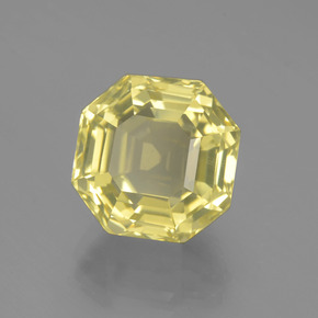 Quarzo naturale giallo da 7,94 ct, taglio smeraldo, VVS