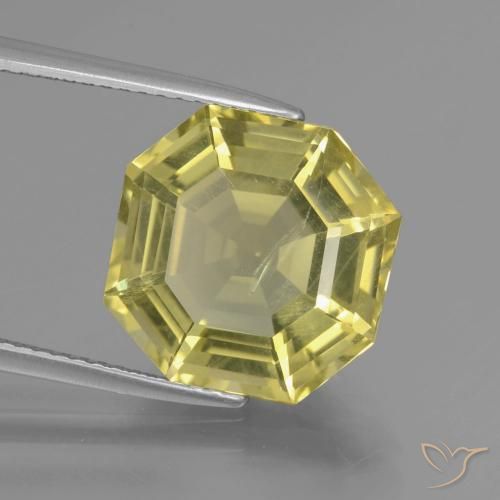 Quarzo Giallo medio naturale da 7.95 ct, Ottagonale / Taglio smeraldo, VS-SI
