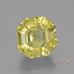 Quarzo Giallo pallido naturale da 8.34 ct, Ottagonale / Taglio smeraldo, VVS