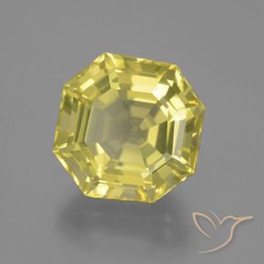 Quarzo Giallo Ananas Chiaro naturale da 11.40 ct, Ottagonale / Taglio smeraldo, VVS