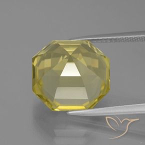 Quarzo Giallo Ananas Chiaro naturale da 11.40 ct, Ottagonale / Taglio smeraldo, VVS