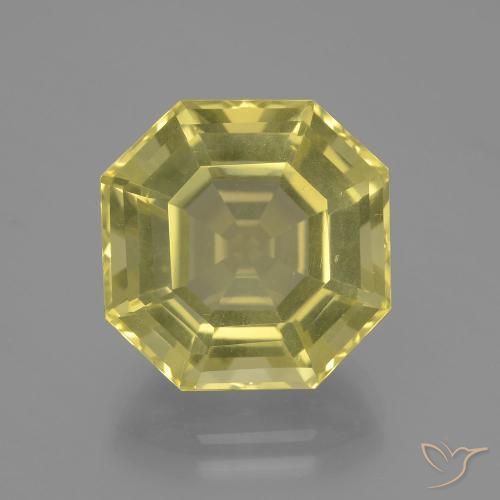 12.01ct Naturale Giallo Ananas Chiaro Quarzo, Taglio smeraldo, VVS