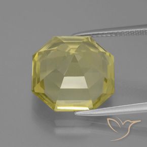 Quarzo Giallo Ananas Chiaro naturale da 12.01 ct, Ottagonale / Taglio smeraldo, VVS