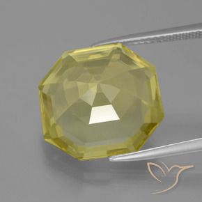 Quarzo Giallo Ananas Chiaro naturale da 11.80 ct, Ottagonale / Taglio smeraldo, VVS-VS