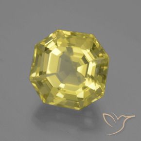 Quarzo Giallo chiaro naturale da 11.44 ct, Ottagonale / Taglio smeraldo, VVS-VS