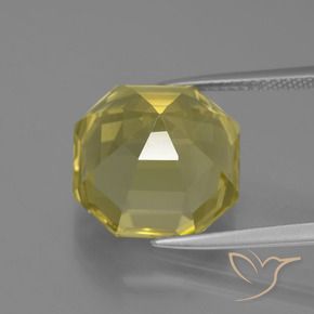 Quarzo Giallo chiaro naturale da 11.44 ct, Ottagonale / Taglio smeraldo, VVS-VS