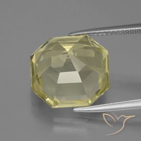Quarzo Giallo medio-chiaro naturale da 11.54 ct, Ottagonale / Taglio smeraldo, VVS