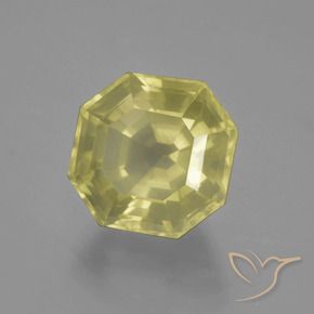 Quarzo Giallo pallido naturale da 10.06 ct, Ottagonale / Taglio smeraldo, VS