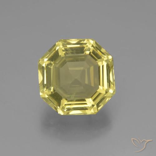 Quarzo Giallo chiaro naturale da 8.16 ct, Ottagonale / Taglio smeraldo, VVS
