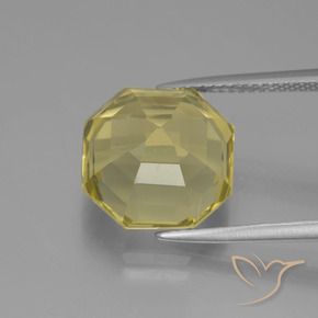Quarzo Giallo chiaro naturale da 8.16 ct, Ottagonale / Taglio smeraldo, VVS