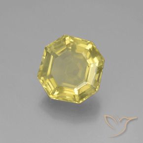 Quarzo Giallo chiaro naturale da 5.65 ct, Ottagonale / Taglio smeraldo, VVS-VS