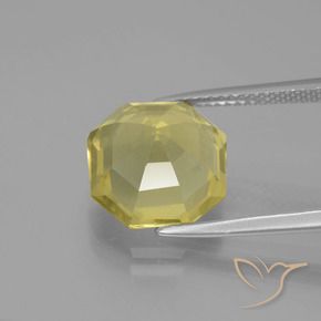 Quarzo Giallo chiaro naturale da 5.65 ct, Ottagonale / Taglio smeraldo, VVS-VS