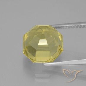 Quarzo Giallo pallido naturale da 9.14 ct, Ottagonale / Taglio smeraldo, VS